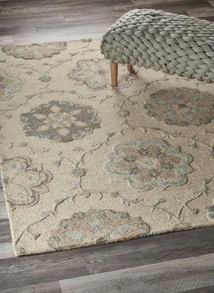 HomeRoots 7' Hand-Tufted Wool Area Rug in Blue and Ivory - Artisanal Comfort, Durable Style for Any Room 7' X 9' Rectangle 396287