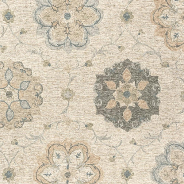 HomeRoots 7' Hand-Tufted Wool Area Rug in Blue and Ivory - Artisanal Comfort, Durable Style for Any Room 7' X 9' Rectangle 396287