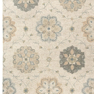 HomeRoots 7' Hand-Tufted Wool Area Rug in Blue and Ivory - Artisanal Comfort, Durable Style for Any Room 7' X 9' Rectangle 396287