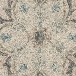 HomeRoots 7' Hand-Tufted Wool Area Rug in Blue and Ivory - Artisanal Comfort, Durable Style for Any Room 7' X 9' Rectangle 396287