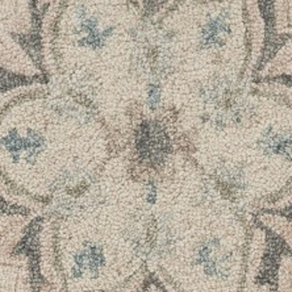 HomeRoots 7' Hand-Tufted Wool Area Rug in Blue and Ivory - Artisanal Comfort, Durable Style for Any Room 7' X 9' Rectangle 396287