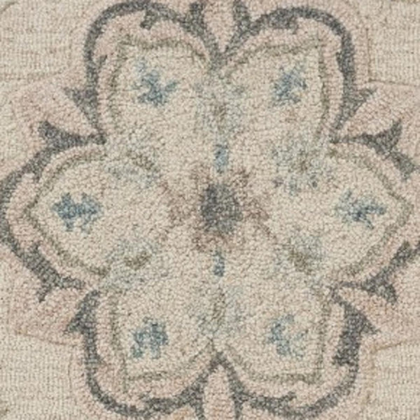 HomeRoots 7' Hand-Tufted Wool Area Rug in Blue and Ivory - Artisanal Comfort, Durable Style for Any Room 7' X 9' Rectangle 396287
