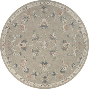 HomeRoots 7' Hand-Tufted Wool Area Rug in Blue and Ivory - Artisanal Comfort, Durable Style for Any Room 5' Round Round 396289