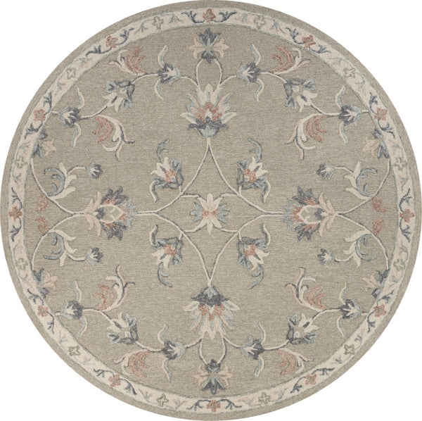 HomeRoots 7' Hand-Tufted Wool Area Rug in Blue and Ivory - Artisanal Comfort, Durable Style for Any Room 5' Round Round 396289
