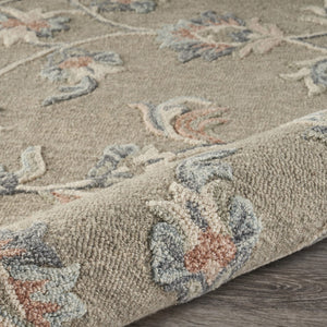 HomeRoots 7' Hand-Tufted Wool Area Rug in Blue and Ivory - Artisanal Comfort, Durable Style for Any Room 5' Round Round 396289