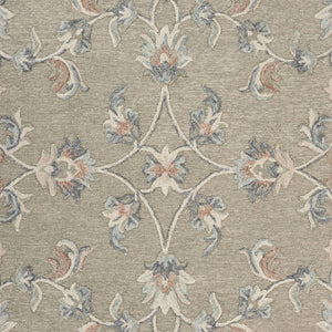 HomeRoots 7' Hand-Tufted Wool Area Rug in Blue and Ivory - Artisanal Comfort, Durable Style for Any Room 5' Round Round 396289