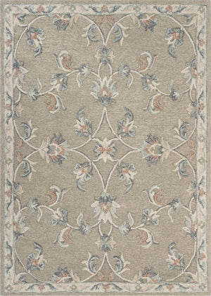 HomeRoots 7' Hand-Tufted Wool Area Rug in Blue and Ivory - Artisanal Comfort, Durable Style for Any Room 5' X 7' Rectangle 396290