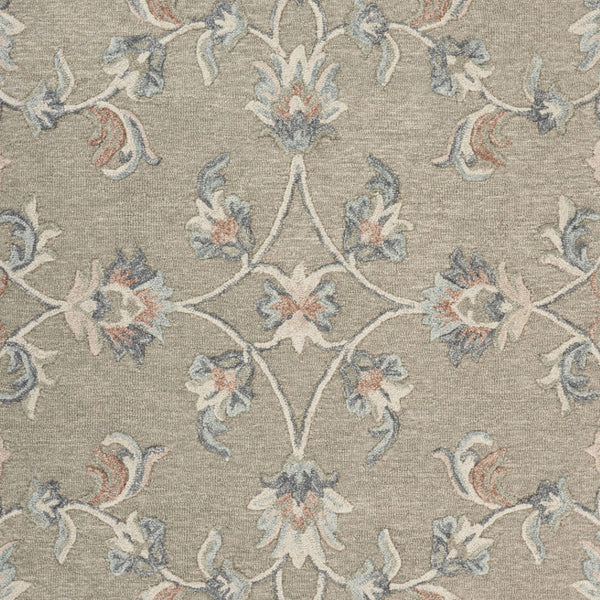 HomeRoots 7' Hand-Tufted Wool Area Rug in Blue and Ivory - Artisanal Comfort, Durable Style for Any Room 5' X 7' Rectangle 396290