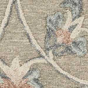 HomeRoots 7' Hand-Tufted Wool Area Rug in Blue and Ivory - Artisanal Comfort, Durable Style for Any Room 5' X 7' Rectangle 396290