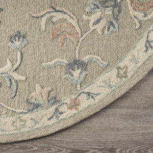 HomeRoots 7' Gray Wool Hand-Tufted Area Rug - Timeless Style and Comfort for Modern and Traditional Homes 7' Round Round 396292
