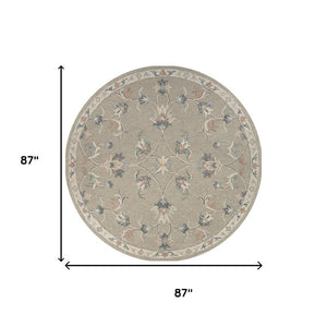 HomeRoots 7' Gray Wool Hand-Tufted Area Rug - Timeless Style and Comfort for Modern and Traditional Homes 7' Round Round 396292
