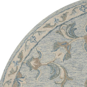 HomeRoots 7' Gray Wool Hand-Tufted Area Rug - Timeless Style and Comfort for Modern and Traditional Homes 5' Round Round 396293