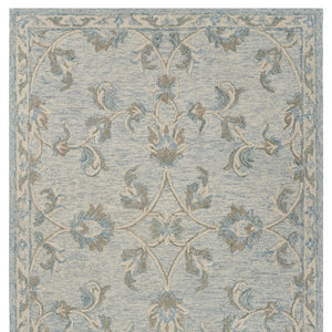 HomeRoots 7' Elegant Blue and Ivory Wool Hand-Tufted Area Rug - Timeless Style for Any Room Decor 7' X 9' Rectangle 396295