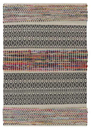 Homeroots 5' X 7' Colorful Traditional Chindi Area Rug  Cotton 396298