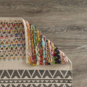 Homeroots 5' X 7' Colorful Traditional Chindi Area Rug  Cotton 396298