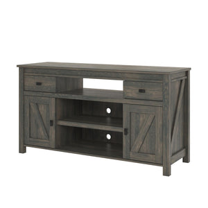 English Elm Farmington Rustic Barn Wood Tv Stand with Sliding Doors and Drawer Storage B2733S00022