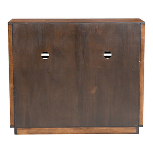 Homeroots 42" Walnut Wood Accent Cabinet - Stylish Scandinavian Design With 3 Shelves & 2 Drawers For Storage  Mdf 396329