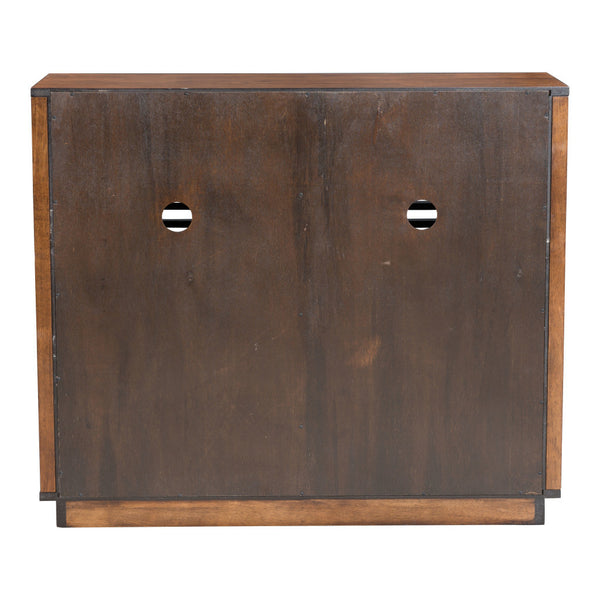 Homeroots 42" Walnut Wood Accent Cabinet - Stylish Scandinavian Design With 3 Shelves & 2 Drawers For Storage  Mdf 396329