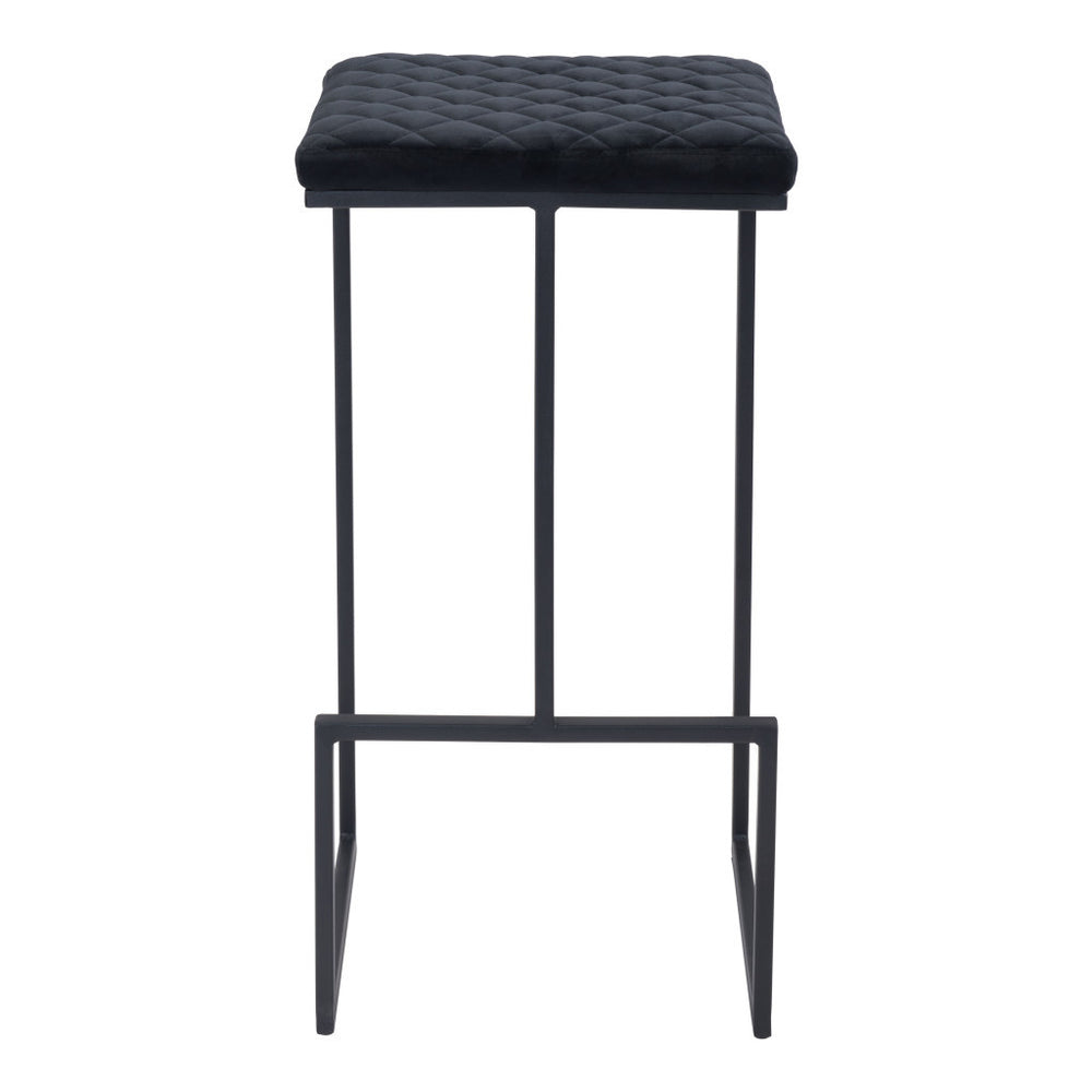 Homeroots 30" Black Steel Backless Bar Height Bar Chair   396343