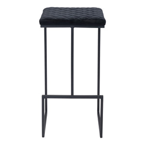 Homeroots 30" Black Steel Backless Bar Height Bar Chair   396343