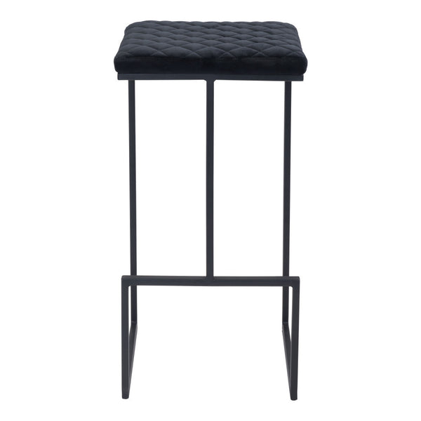 Homeroots 30" Black Steel Backless Bar Height Bar Chair   396343