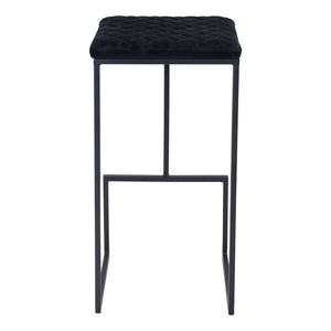 Homeroots 30" Black Steel Backless Bar Height Bar Chair   396343