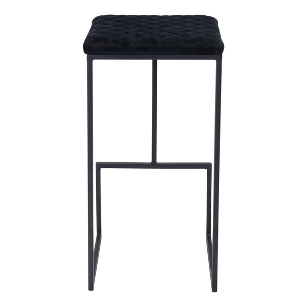 Homeroots 30" Black Steel Backless Bar Height Bar Chair   396343