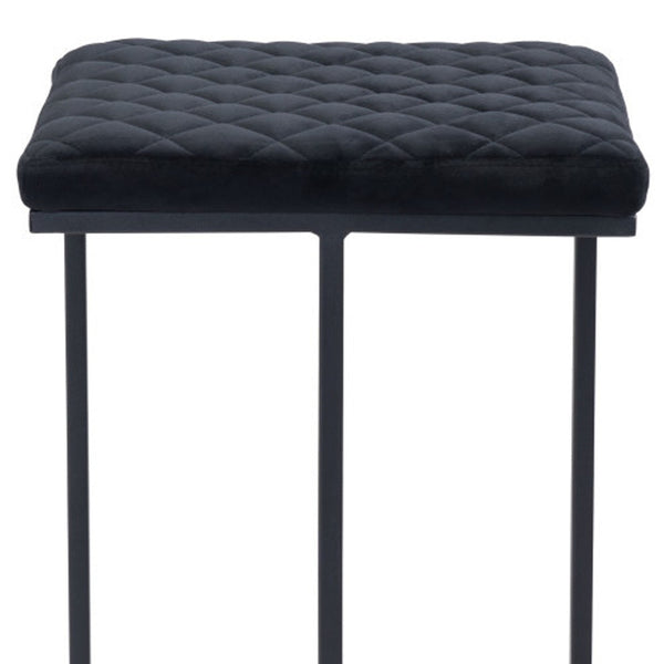 Homeroots 30" Black Steel Backless Bar Height Bar Chair   396343