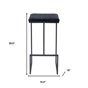 Homeroots 30" Black Steel Backless Bar Height Bar Chair   396343