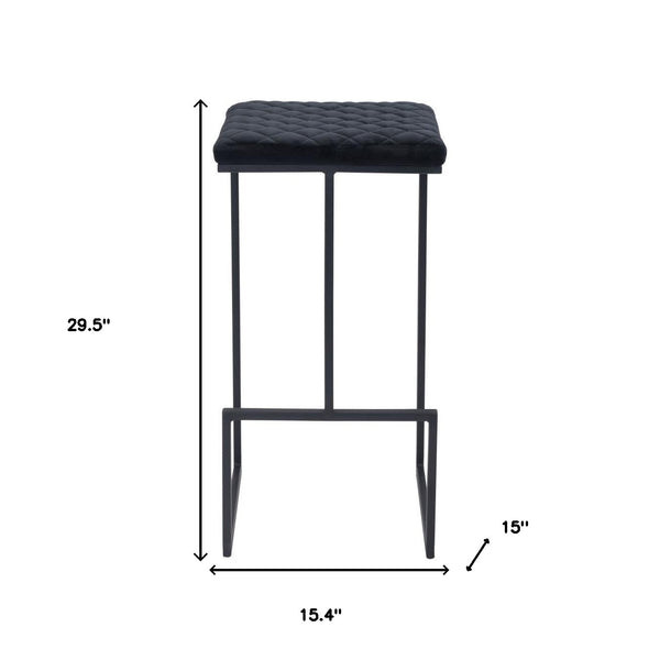 Homeroots 30" Black Steel Backless Bar Height Bar Chair   396343