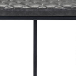 Homeroots 30" Gray And Black Steel Backless Bar Height Bar Chair   396344