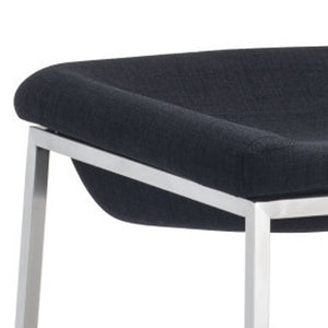 Homeroots Set Of Two 29" Gray And Silver Steel Backless Bar Height Bar Chairs   396349