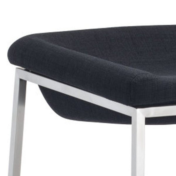 Homeroots Set Of Two 29" Gray And Silver Steel Backless Bar Height Bar Chairs   396349