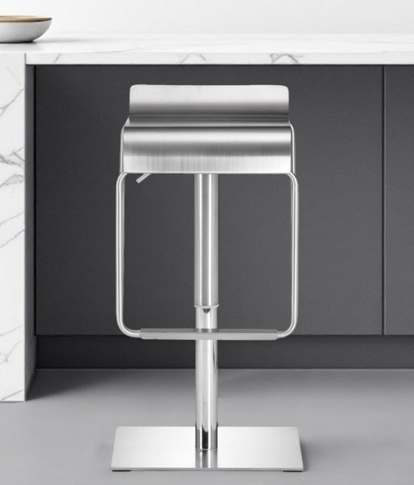 Homeroots 32" Steel Swivel Backless Bar Height Bar Chair   396354