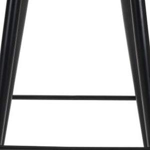 Homeroots 30" Gray And Black Velvet And Steel Bar Height Bar Chair   396365