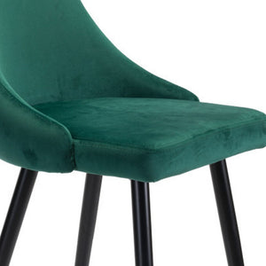 Homeroots 30" Green And Black Steel Low Back Bar Height Bar Chair   396366