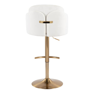 English Elm Fixed-height Swivel Counter Stools with Faux Leather Seats and Chrome Footrest Set of 2 Cream B202S02179