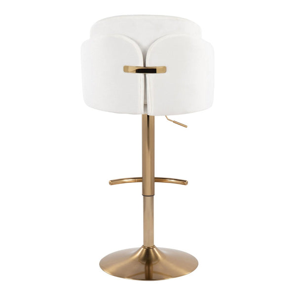 English Elm Fixed-height Swivel Counter Stools with Faux Leather Seats and Chrome Footrest Set of 2 Cream B202S02179
