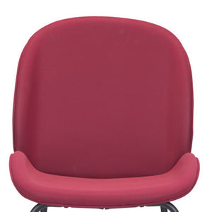 Homeroots 31" Red And Black Steel Low Back Bar Height Bar Chair   396382