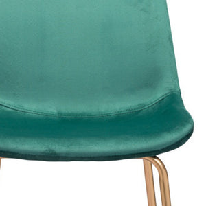 Homeroots 31" Green And Copper Steel Low Back Bar Height Bar Chair   396386