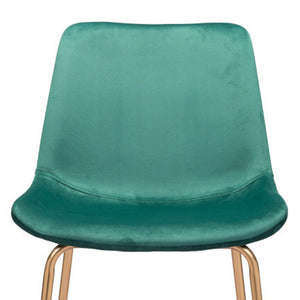 Homeroots 31" Green And Copper Steel Low Back Bar Height Bar Chair   396386