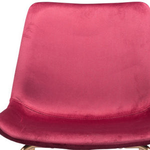 Homeroots 31" Red And Copper Steel Low Back Bar Height Bar Chair   396388