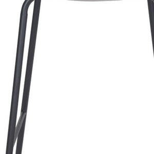 Homeroots 31" White And Black Steel Low Back Bar Height Bar Chair   396392