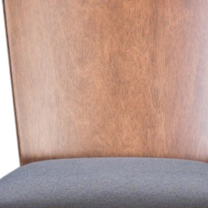 Homeroots Set Of Two 29" Gray And Brown Solid Wood Low Back Bar Height Bar Chairs   396419