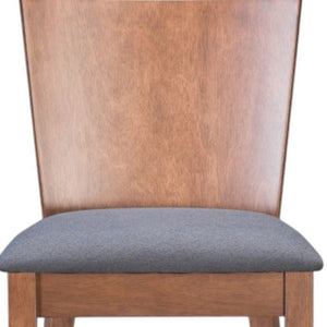 Homeroots Set Of Two 29" Gray And Brown Solid Wood Low Back Bar Height Bar Chairs   396419
