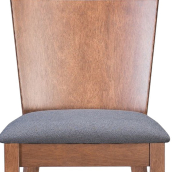 Homeroots Set Of Two 29" Gray And Brown Solid Wood Low Back Bar Height Bar Chairs   396419