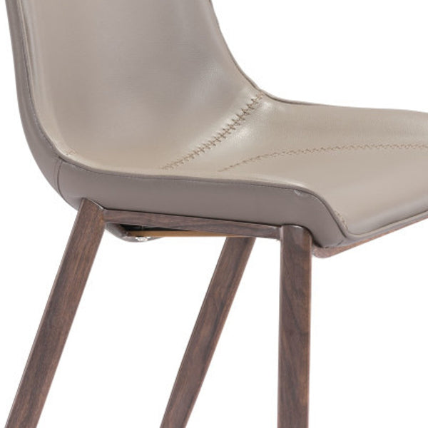 Homeroots Set Of Two 30" Gray And Brown Steel Low Back Bar Height Bar Chairs   396429