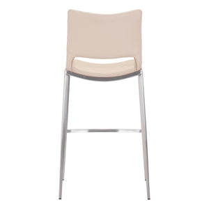 Homeroots Set Of Two 29" Light Pink And Silver Steel Low Back Bar Height Bar Chairs   396433