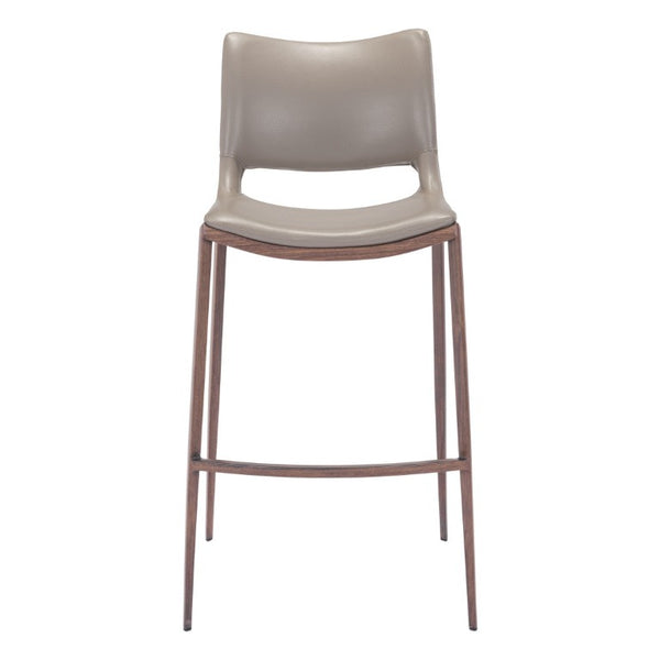 HomeRoots Set of Two Low Back Faux Leather Steel Barstools for Modern Kitchen or Bar 396434