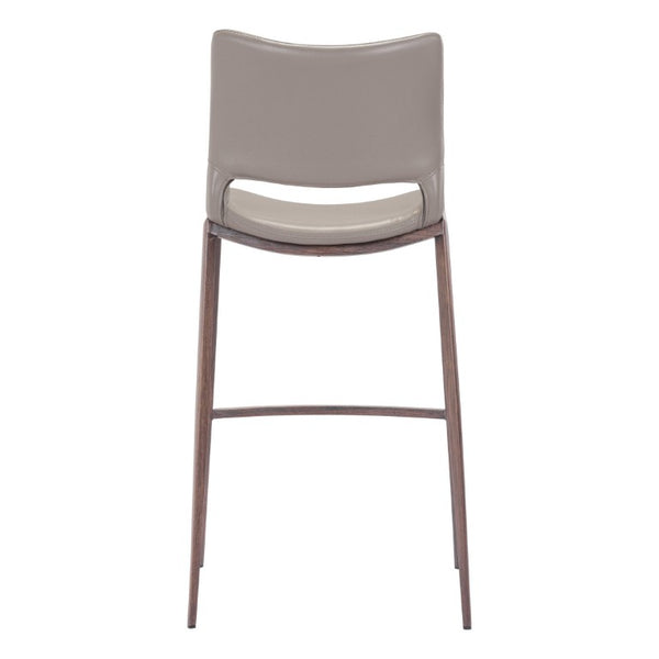 Set of Two Low Back Faux Leather Steel Barstools for Modern Kitchen or Bar